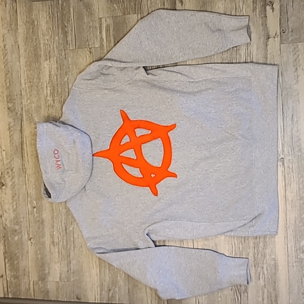 WyCo Anarchy Heather Grey/Red Pullover Hoodie - Sz XL